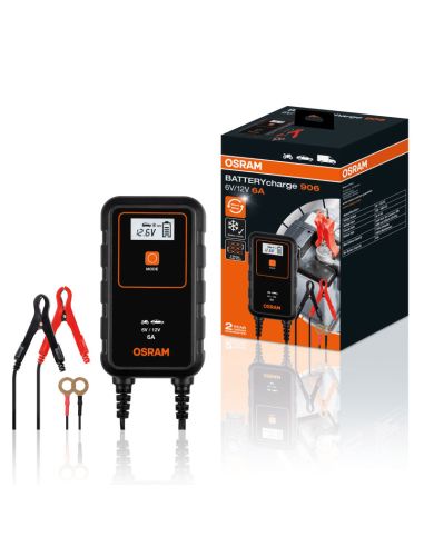 Cargador Inteligente para Moto o Coche 6V y 12V de 6A BATTERYcharge 906 Osram | LeonLeds