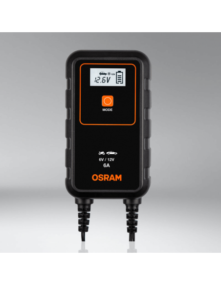 Cargador Inteligente para Moto o Coche 6V y 12V de 6A BATTERYcharge 906 Osram | LeonLeds
