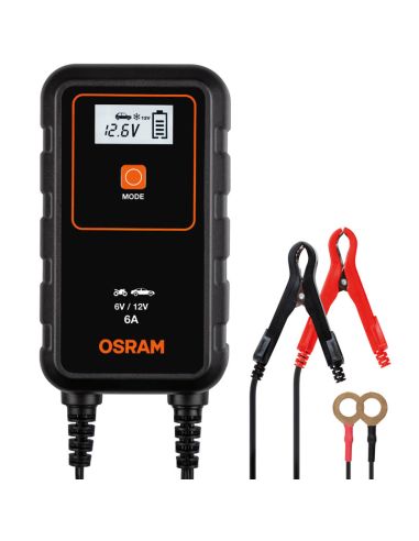 Cargador Inteligente para Moto o Coche 6V y 12V de 6A BATTERYcharge 906 Osram 4052899620537 | LeonLeds