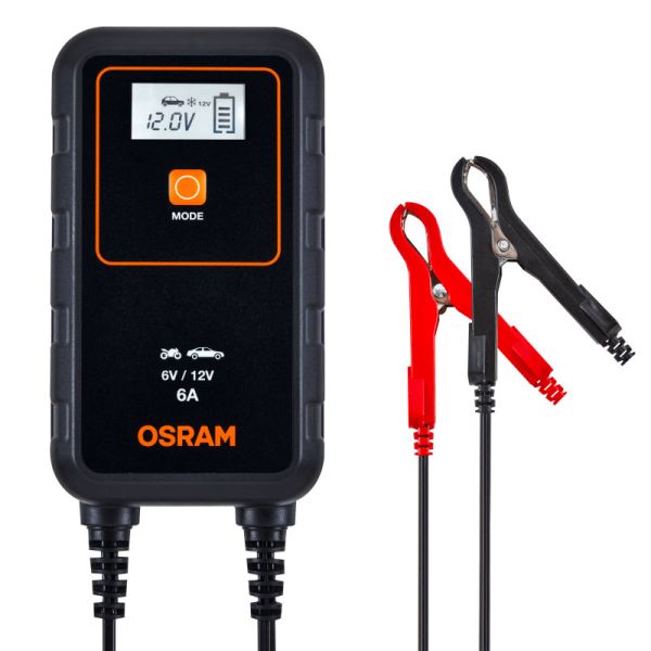 Cargador Inteligente para Moto o Coche 6V y 12V de 6A BATTERYcharge 906 Osram | LeonLeds