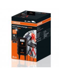 Cargador Inteligente para Moto o Coche 6V y 12V de 6A BATTERYcharge 906 Osram | LeonLeds