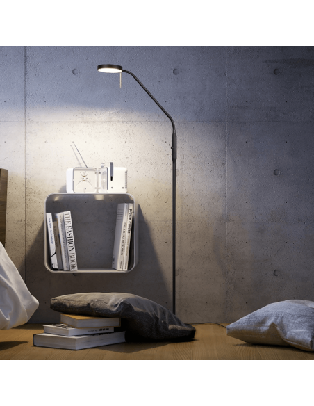 Flexo de pie LED Monza negro flexible ambiente