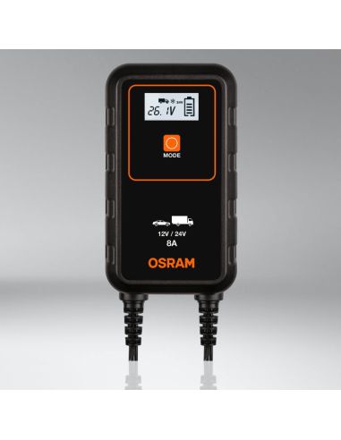 Chargeur Intelligent pour Voiture ou Camion 12V et 24V 8A BATTERYcharge 908 OEBCS908 4052899620544 Osram | leonleds