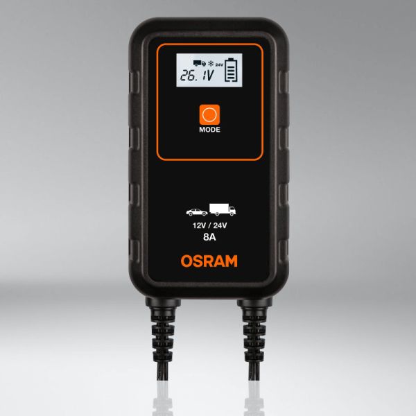 Cargador Inteligente para Coche o Camión 12V y 24V de 8A BATTERYcharge 908 OEBCS908 4052899620544 Osram | LeonLeds