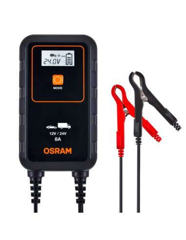 Carregador inteligente para carro ou caminhão 12V e 24V 8A BATTERYcharge 908 OEBCS908 4052899620544 Osram | leonleds