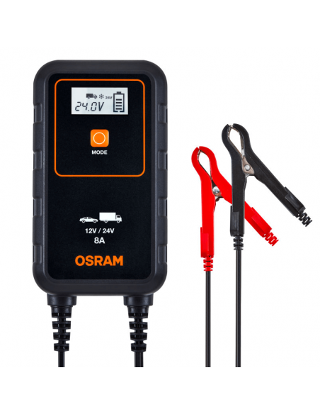 Carregador inteligente para carro ou caminhão 12V e 24V 8A BATTERYcharge 908 OEBCS908 4052899620544 Osram | leonleds