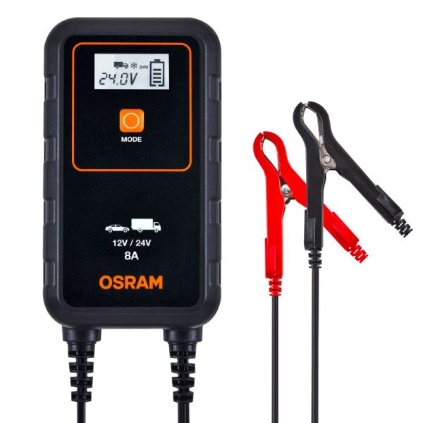 Cargador Inteligente para Coche o Camión 12V y 24V de 8A BATTERYcharge 908 OEBCS908 4052899620544 Osram | LeonLeds