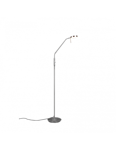 Flexo de pie LED moderno Monza níquel mate