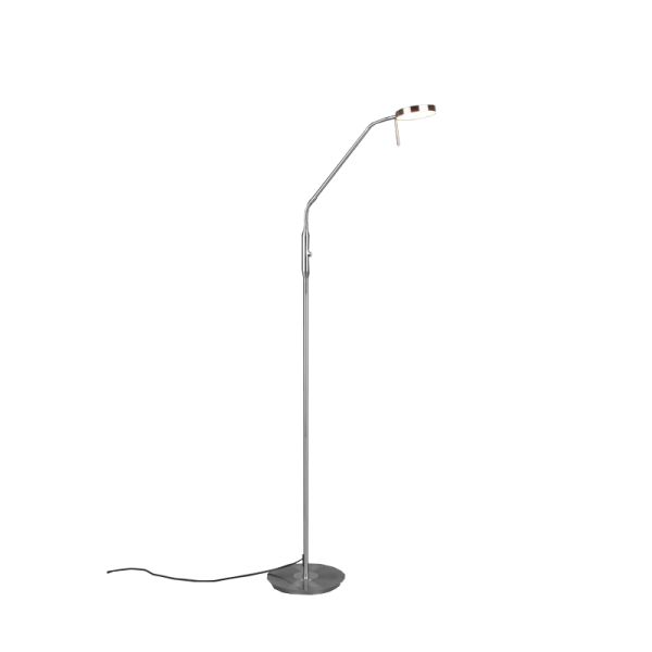 Flexo de pie LED moderno Monza níquel mate