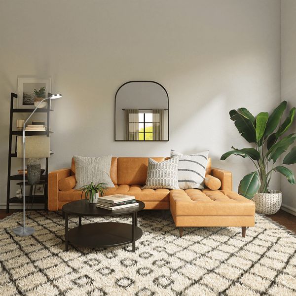 Lampadaire LED moderne Monza ambiant nickel mat