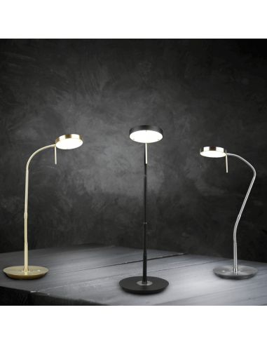 Flexo de mesa LED orientable Monza níquel mate ambiente Trio