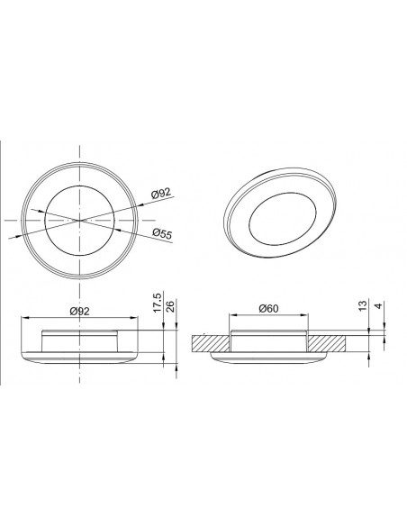 Lámpara de interior para empotrar Blanco Gris Oro FT-046 B S ZL 4000K BLANCO NATURAL Multivoltaje | LeonLeds