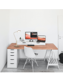 Lámpara de mesa LED de estudio Monza bronce mate ambiente