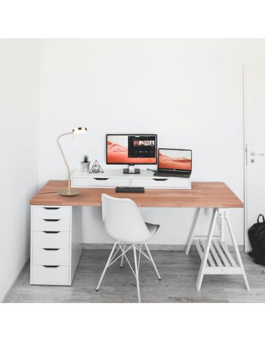 Lámpara de mesa LED de estudio Monza bronce mate ambiente