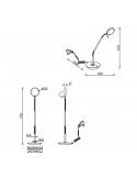 Lámpara de mesa LED de estudio Monza bronce mate medidas