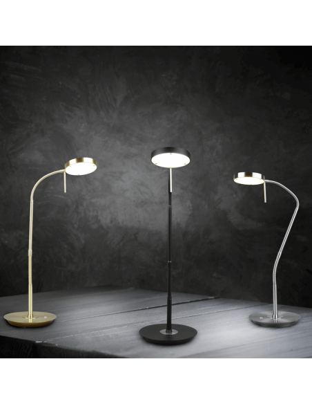 Candeeiro de mesa LED Trio Lighting bronze fosco Monza