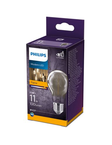 Bombilla LED espejo A60 Smoky E27 2.3W - 11W 1.800K 8718699759636 Philips | LeonLeds