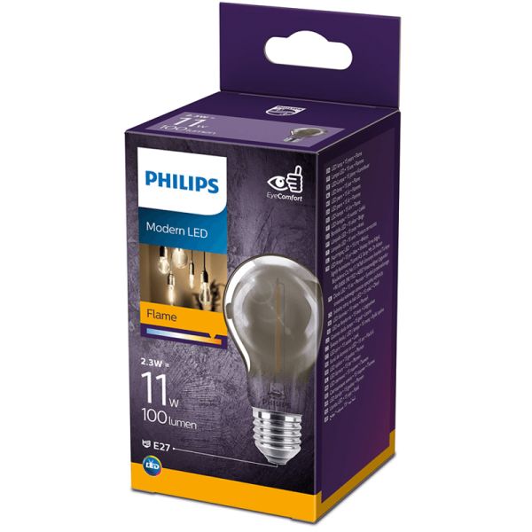 Bombilla LED espejo A60 Smoky E27 2.3W - 11W 1.800K 8718699759636 Philips | LeonLeds
