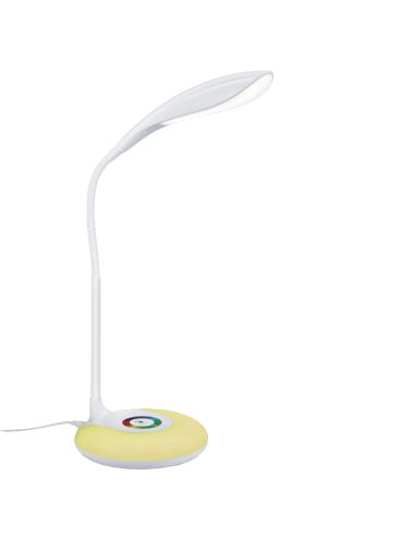 Flexo de mesa LED Krait blanco con luz regulable RGB