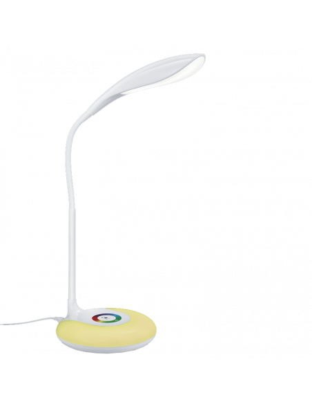 Flexo de mesa LED Krait blanco con luz regulable RGB