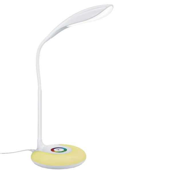 Flexo de mesa LED Krait blanco con luz regulable RGB