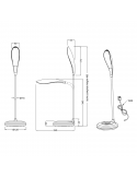 Flexo de mesa LED Krait blanco con luz regulable medidas