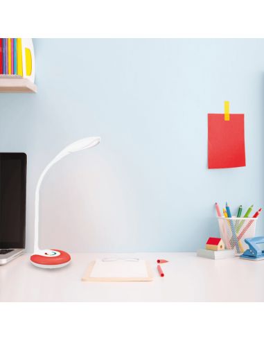 Flexo de mesa LED Krait blanco con luz regulable RGB ambiente