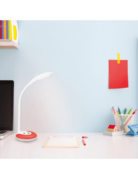 Lampe à poser LED Krait blanche avec lumière ambiante RVB réglable