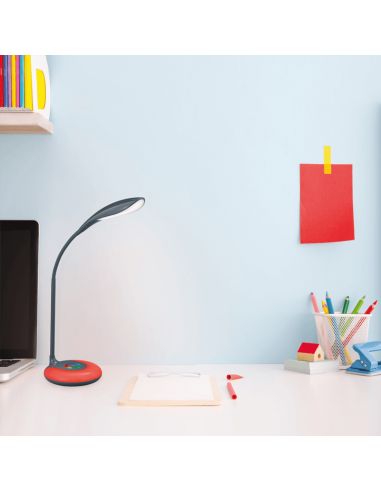 Flexo LED de mesa Krait negro con base multicolor RGB ambiente