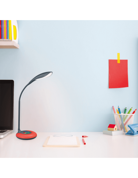 Flexo LED de mesa Krait negro con base multicolor RGB ambiente