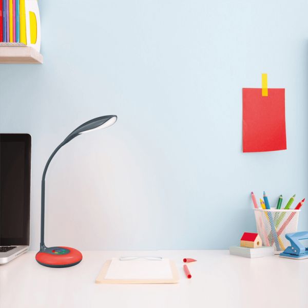Flexo LED de mesa Krait negro con base multicolor RGB ambiente