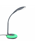Lampe à poser LED Krait anthracite avec base multicolore RGB Trio Lighting