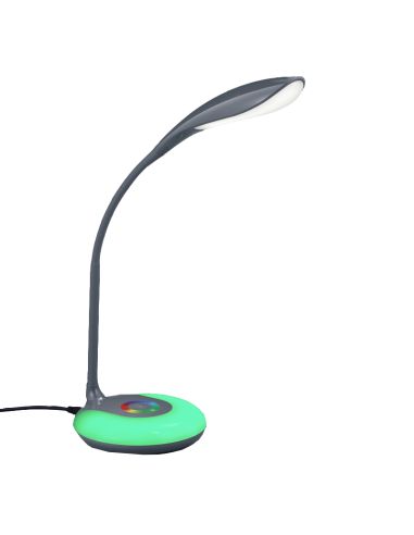 Flexo LED de mesa Krait antracita con base multicolor RGB Trio Lighting