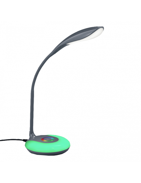 Flexo LED de mesa Krait antracita con base multicolor RGB Trio Lighting
