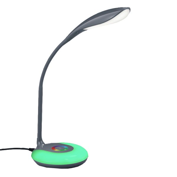 Flexo LED de mesa Krait antracita con base multicolor RGB Trio Lighting