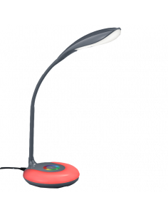 Flexo LED de mesa Krait antracita con base multicolor RGB