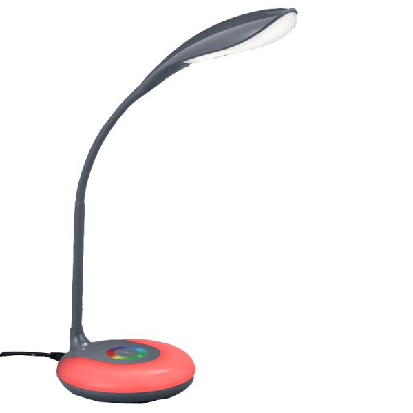 Flexo LED de mesa Krait antracita con base multicolor RGB