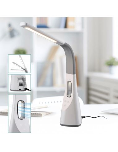 Candeeiro de mesa ajustável Vento LED com ventilador de ar ambiente