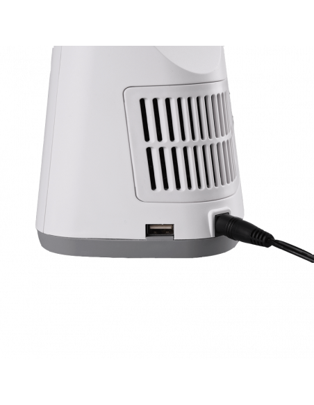 Candeeiro de mesa ajustável Vento LED com ventoinha e saída USB