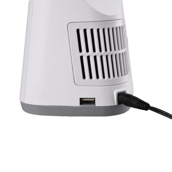 Lampe de table LED Vento réglable avec ventilateur et prise USB