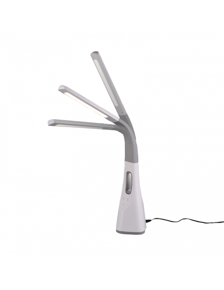 Candeeiro de mesa ajustável Vento LED com ventilador flexível