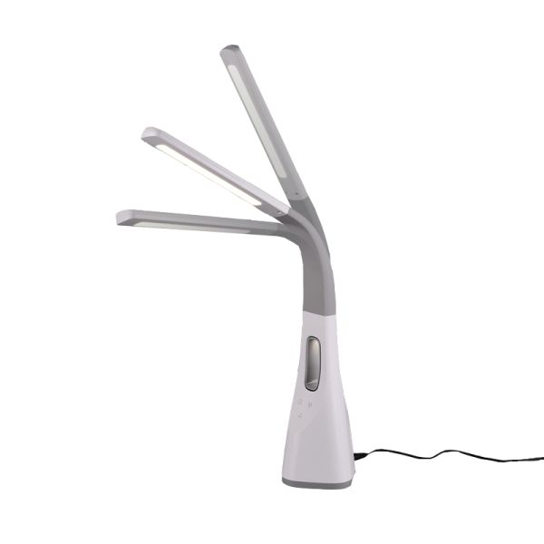 Candeeiro de mesa ajustável Vento LED com ventilador flexível