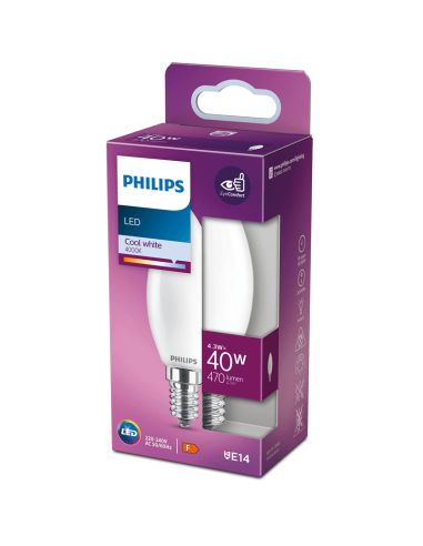 Ampoule LED E14 4,3W - 40W B35 Bougie Classique 8718699762650 Philips | leonleds