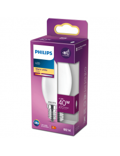 Bombilla LED E14 4.3W - 40W B35 Vela Classic 8718699763398 Philips | LeonLeds