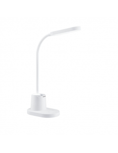 Flexo LED bucket blanco con soporte para móvil