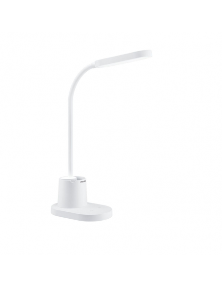 Flexo LED bucket blanco con soporte para móvil