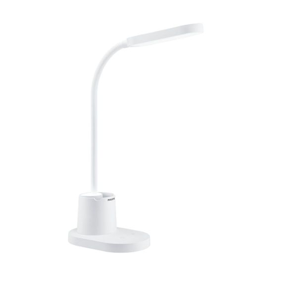 Flexo LED bucket blanco con soporte para móvil