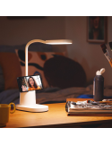 Flexo LED bucket blanco con soporte para móvil ambiente