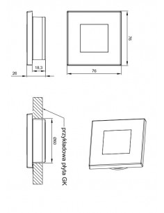 Luz de teto quadrada LED Branco Ouro Cinza metálico Recessed para barco ônibus caminhão táxi guindaste ambulância FT-047 LE 2