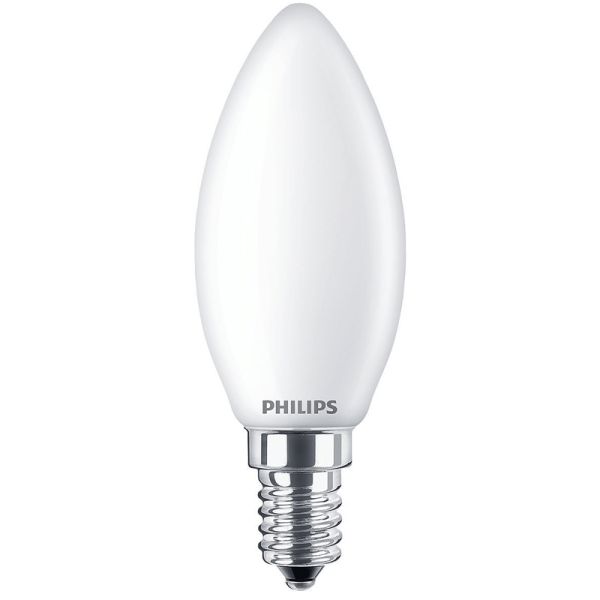 Bombilla LED E14 6.5W - 60W B35 Vela Classic Philips | LeonLeds